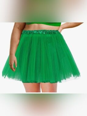 Adult green rave tutu skirt crinoline Ballerina dance costume cosplay lingerie